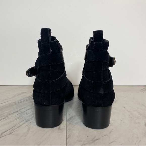 Marc Fisher Yandi Western Black Suede Bootie 7M - Picture 3 of 13